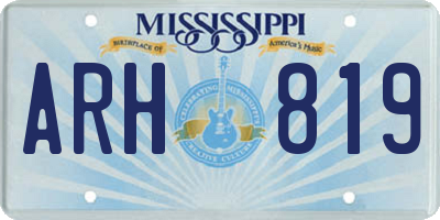 MS license plate ARH819