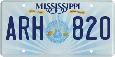 MS license plate ARH820