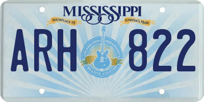MS license plate ARH822