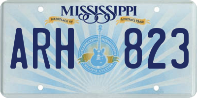 MS license plate ARH823