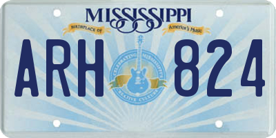 MS license plate ARH824
