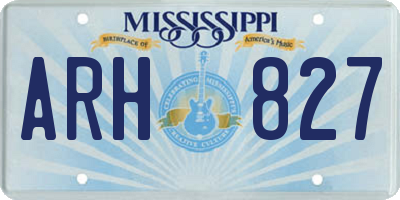 MS license plate ARH827