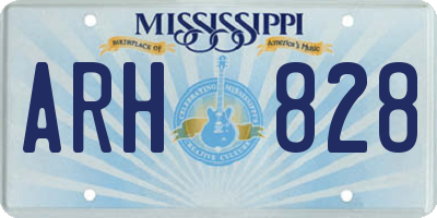 MS license plate ARH828