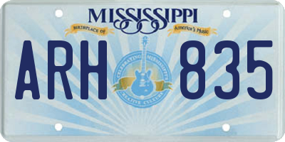MS license plate ARH835