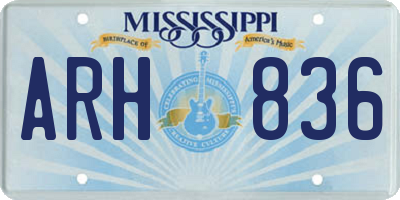 MS license plate ARH836