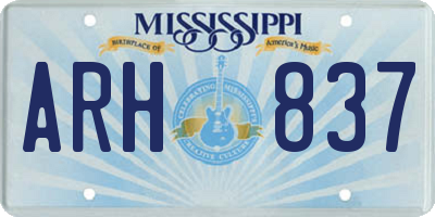 MS license plate ARH837
