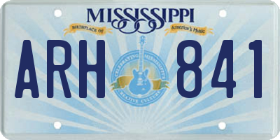 MS license plate ARH841