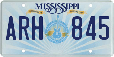 MS license plate ARH845