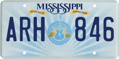 MS license plate ARH846
