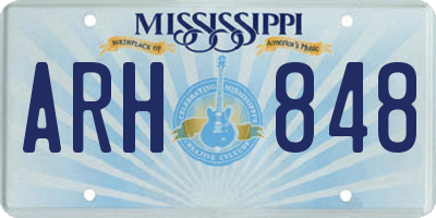 MS license plate ARH848