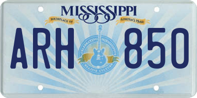 MS license plate ARH850