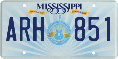 MS license plate ARH851
