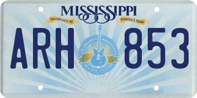 MS license plate ARH853