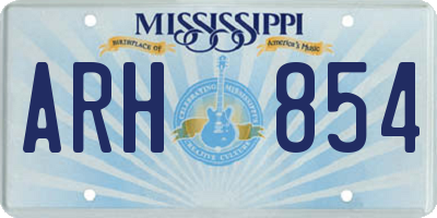 MS license plate ARH854