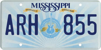 MS license plate ARH855