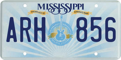 MS license plate ARH856