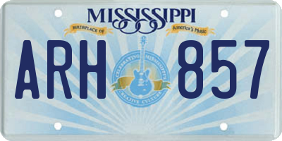 MS license plate ARH857