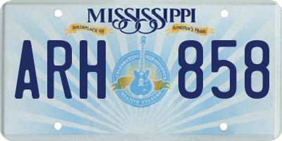 MS license plate ARH858