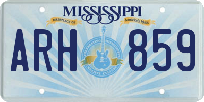 MS license plate ARH859