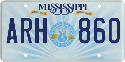 MS license plate ARH860