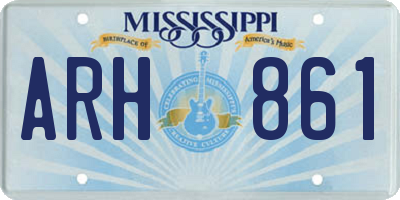 MS license plate ARH861