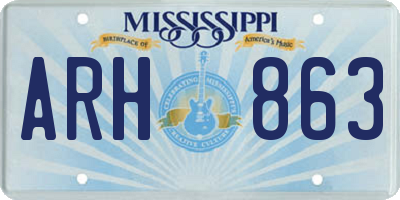 MS license plate ARH863