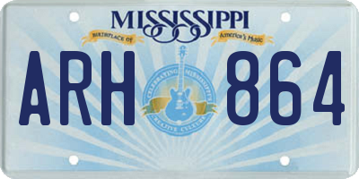 MS license plate ARH864