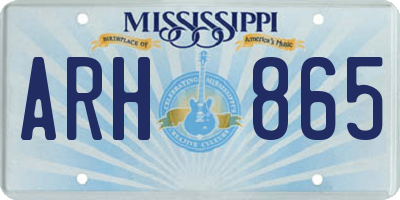 MS license plate ARH865