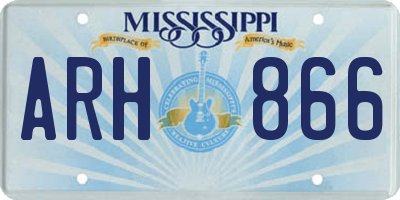 MS license plate ARH866