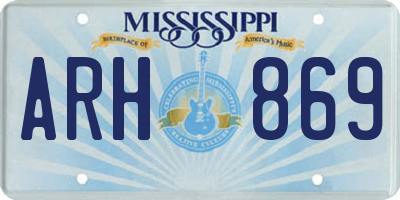 MS license plate ARH869