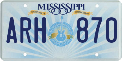 MS license plate ARH870