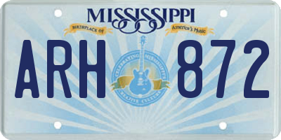 MS license plate ARH872