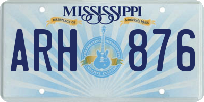 MS license plate ARH876