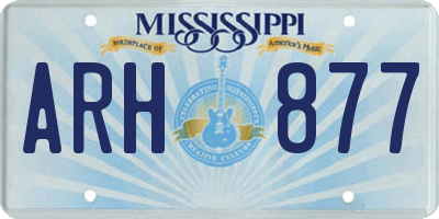 MS license plate ARH877