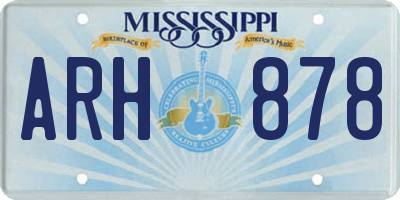 MS license plate ARH878