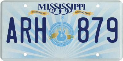 MS license plate ARH879
