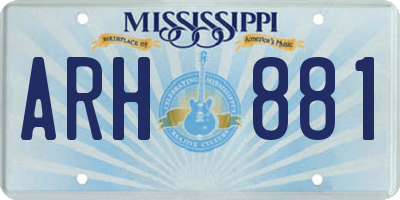 MS license plate ARH881