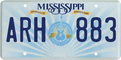 MS license plate ARH883