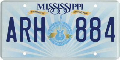 MS license plate ARH884