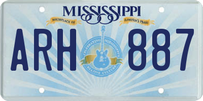 MS license plate ARH887