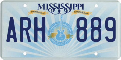 MS license plate ARH889