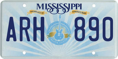 MS license plate ARH890