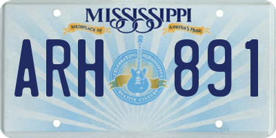 MS license plate ARH891