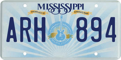 MS license plate ARH894