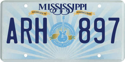 MS license plate ARH897