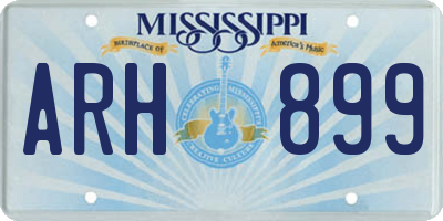 MS license plate ARH899