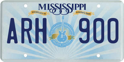 MS license plate ARH900