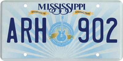 MS license plate ARH902