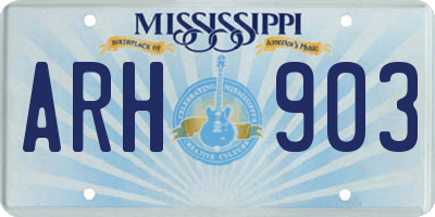 MS license plate ARH903