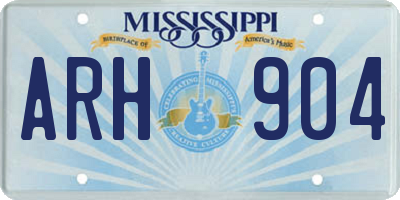 MS license plate ARH904